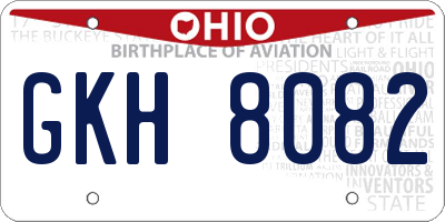 OH license plate GKH8082