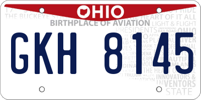 OH license plate GKH8145