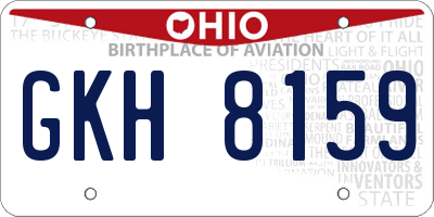 OH license plate GKH8159