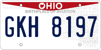 OH license plate GKH8197