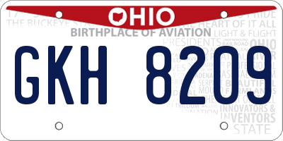 OH license plate GKH8209