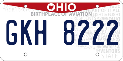 OH license plate GKH8222