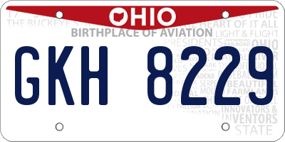 OH license plate GKH8229
