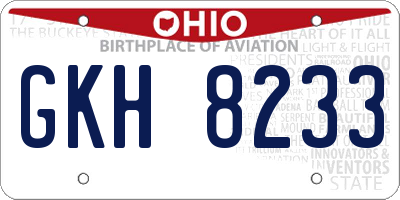 OH license plate GKH8233