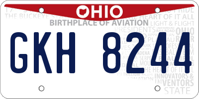 OH license plate GKH8244