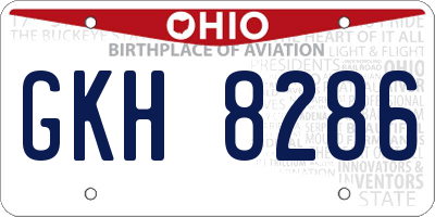 OH license plate GKH8286