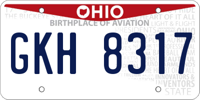 OH license plate GKH8317