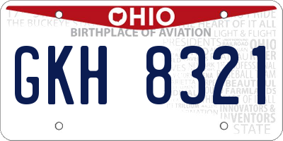OH license plate GKH8321