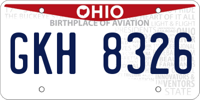 OH license plate GKH8326
