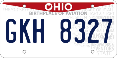 OH license plate GKH8327