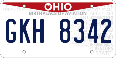 OH license plate GKH8342
