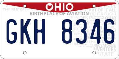 OH license plate GKH8346