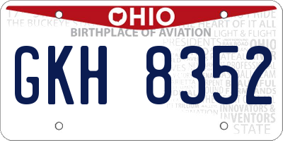 OH license plate GKH8352