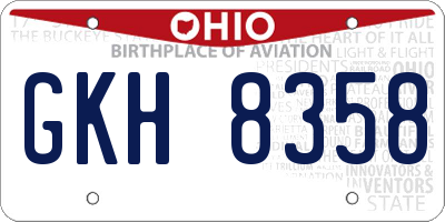 OH license plate GKH8358