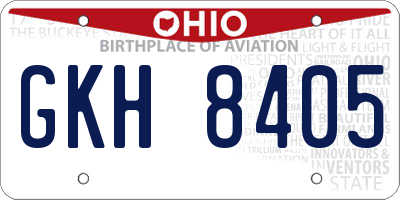OH license plate GKH8405