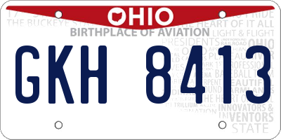 OH license plate GKH8413