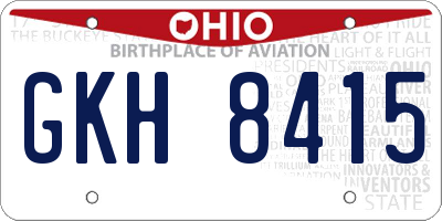 OH license plate GKH8415