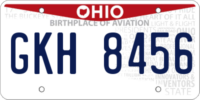 OH license plate GKH8456