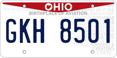 OH license plate GKH8501