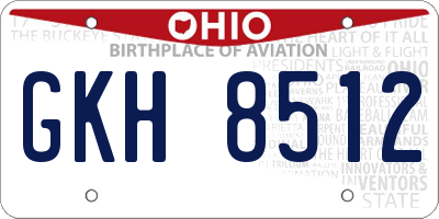 OH license plate GKH8512