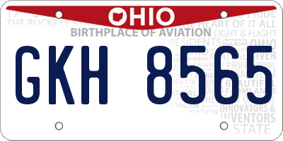 OH license plate GKH8565