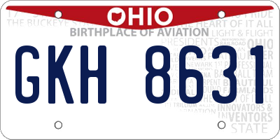 OH license plate GKH8631