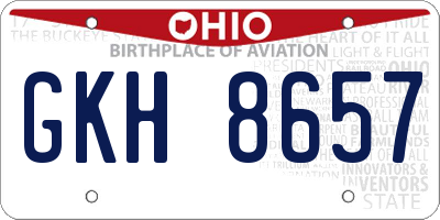 OH license plate GKH8657
