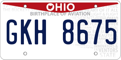 OH license plate GKH8675