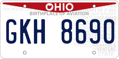 OH license plate GKH8690