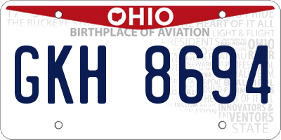 OH license plate GKH8694
