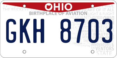 OH license plate GKH8703