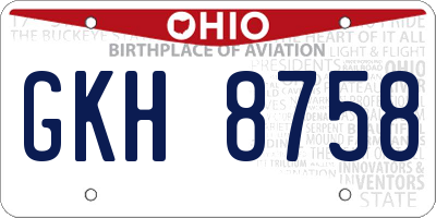 OH license plate GKH8758