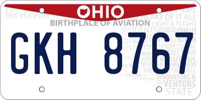 OH license plate GKH8767