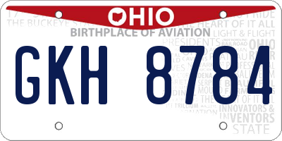 OH license plate GKH8784