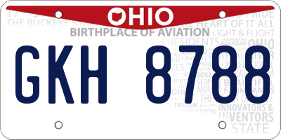 OH license plate GKH8788
