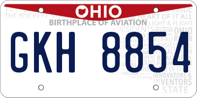 OH license plate GKH8854