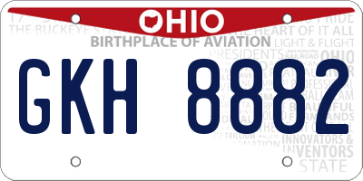 OH license plate GKH8882