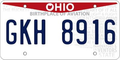 OH license plate GKH8916
