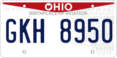 OH license plate GKH8950