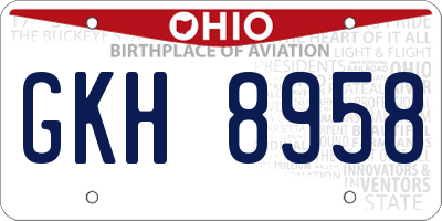 OH license plate GKH8958