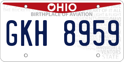 OH license plate GKH8959