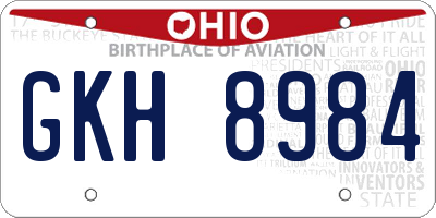 OH license plate GKH8984