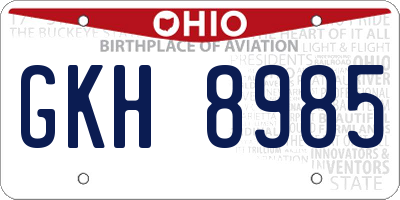 OH license plate GKH8985
