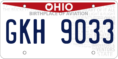 OH license plate GKH9033