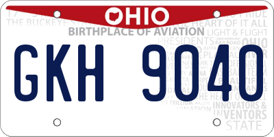 OH license plate GKH9040