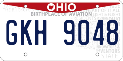 OH license plate GKH9048