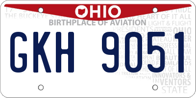 OH license plate GKH9051