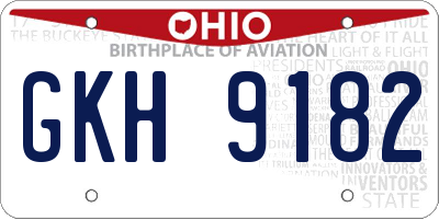 OH license plate GKH9182
