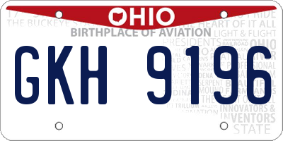 OH license plate GKH9196