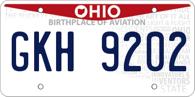 OH license plate GKH9202
